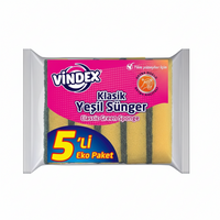 Vindex Yeşil Ekodex Oluklu Bulaşık Süngeri 5 li