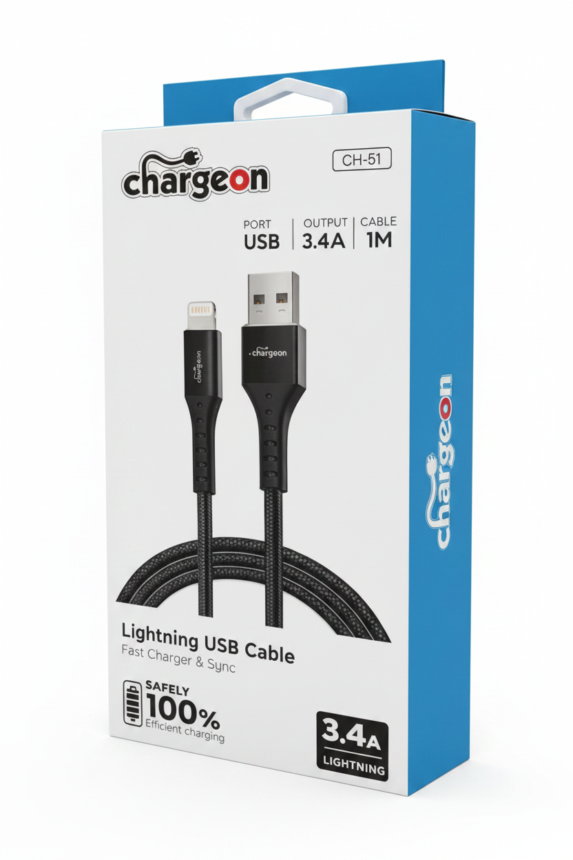 CH51 Hızlı Şarj Kablosu 3.4A Lightning
