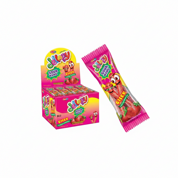 Saadet Jellopy Sour Wand Çilek 20 Gr.