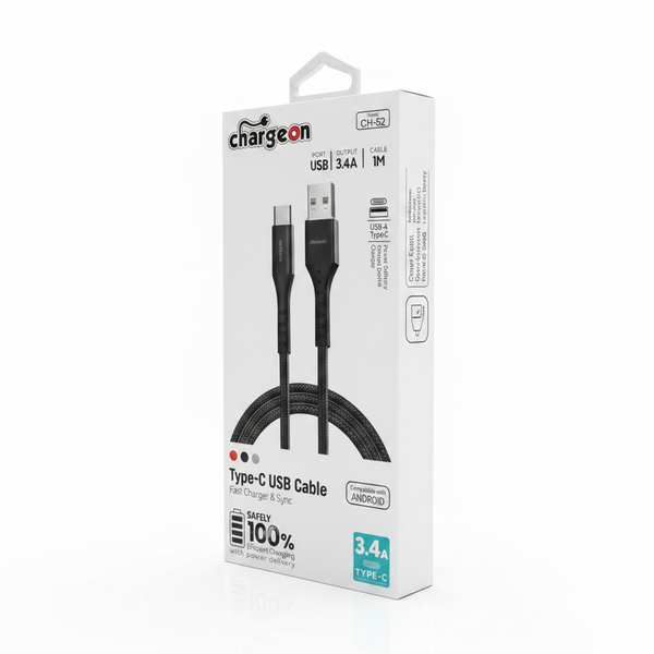 CH52 Hızlı Şarj Kablosu 3.4A TypeC