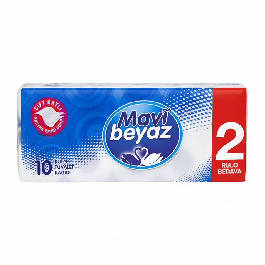 Mavi Beyaz Tuvalet Kağıdı 10 Rulo
