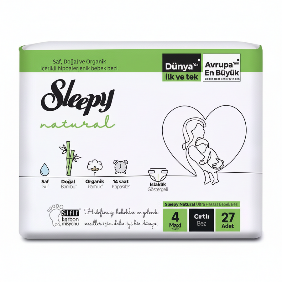 Sleepy Çocuk Bezi NTRL JMB 4 Numara 27 adet