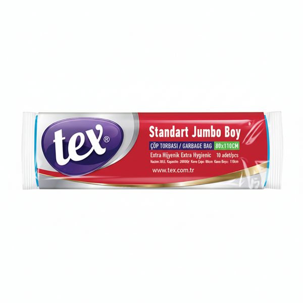 Tex jumbo Boy Çöp Poşeti 10 Adet