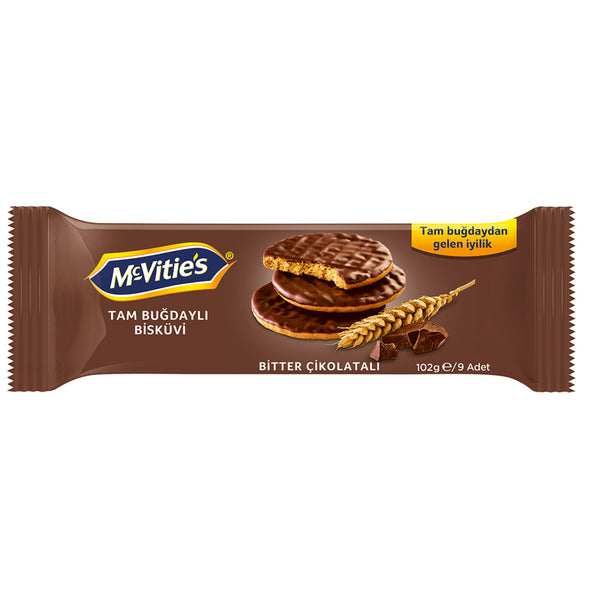McVities Bitter Çikolata Kaplı Tam Buğday Unlu Bisküvi 98g