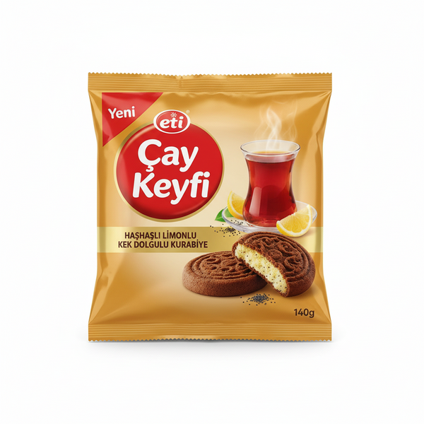Eti Çay Keyfi Haşhaşlı Limonlu Kek Dolgulu Kurabiye 140Gr