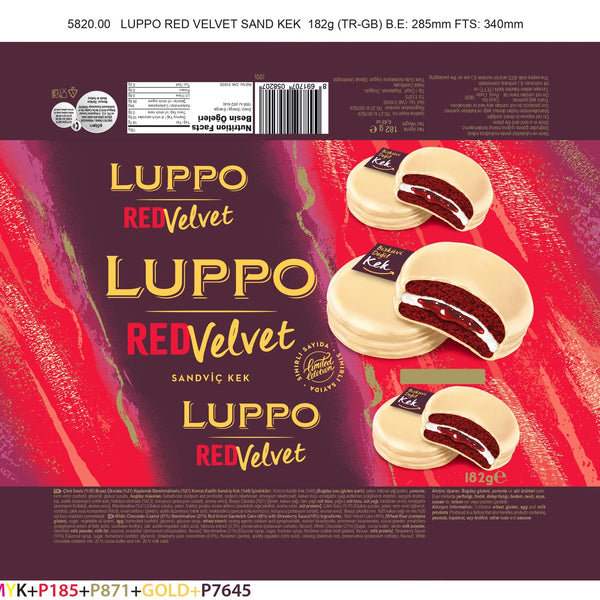 Şölen Luppo Sandviç Kek Red Velvet 8ad 182gr