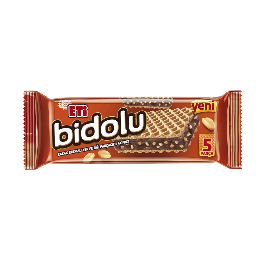 Eti Bidolu Kakao Kremalı Yer Fıstık Parçacıklı Gofret 81gr