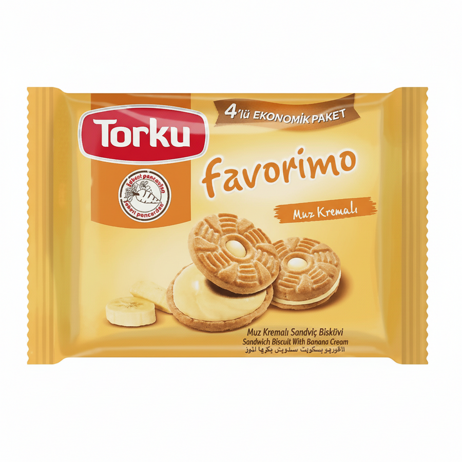 Torku Muz Kremalı Bisküvi 4*61gr