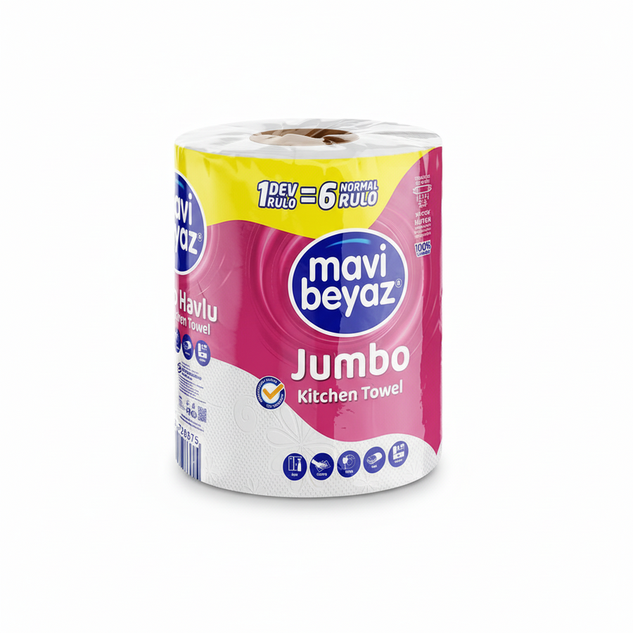 Mavi Beyaz Havlu Peçete Jumbo