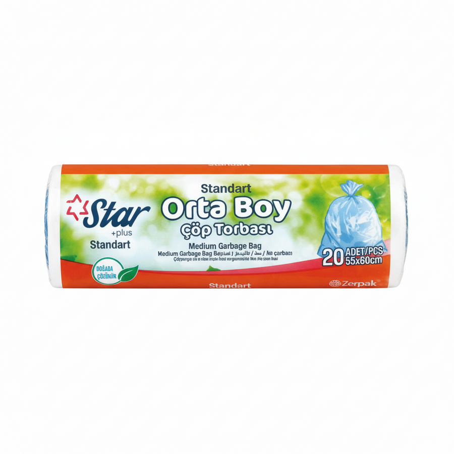 Star Orta Boy Çöp Poşeti 20 Adet
