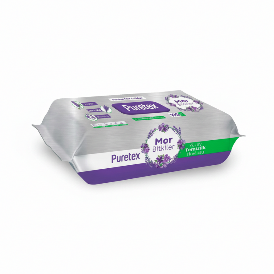 PURETEX YÜZEY TEMİZLİK HAVLUSU LEYLAK 100 LÜ