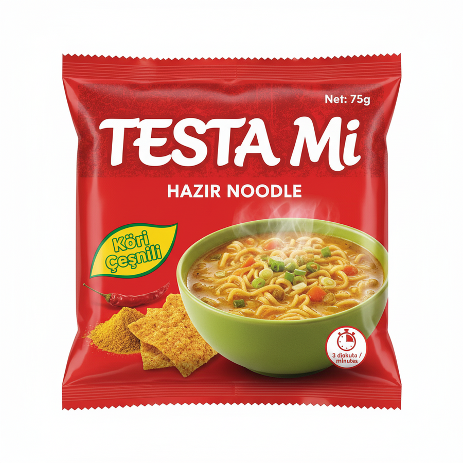 TESTAMİ NOODLE Paket Körili  75 gr