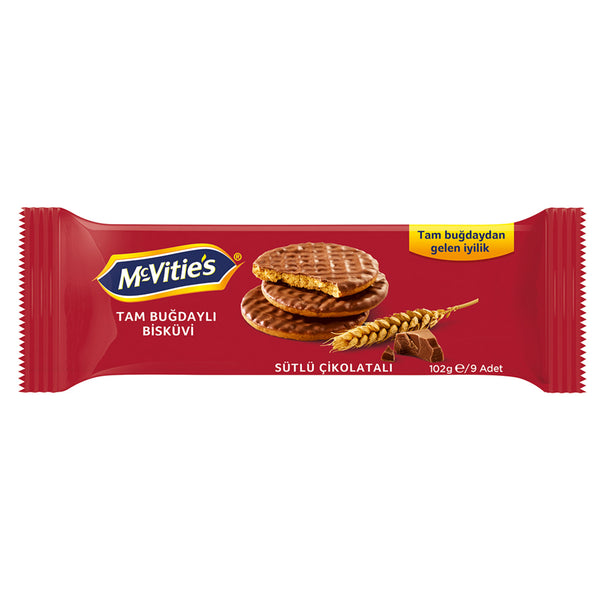McVities Sütlü Çikolata Kaplı Tam Buğday Unlu Bisküvi 98g