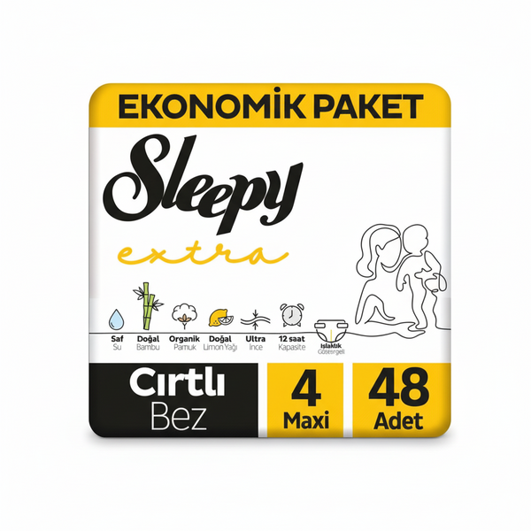 Sleepy Çocuk Bezi Extra Sarı 4 Maxi 48 Adt