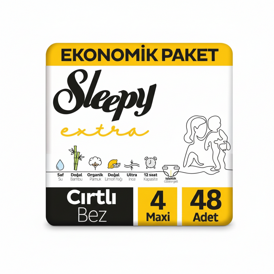 Sleepy Çocuk Bezi Extra Sarı 4 Maxi 48 Adt