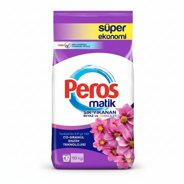 Peros Matik 10 KG Sık Yıkanan Beyaz ve Renkliler
