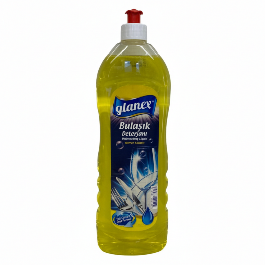 Glanex Sıvı Bulaşık Detarjanı Meyve  Kokulu (Sarı)750ML