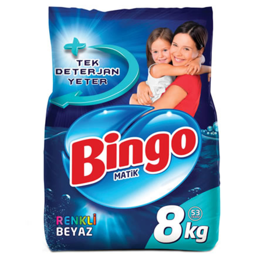 Bingo Matik 8 Kg Renkli Beyaz