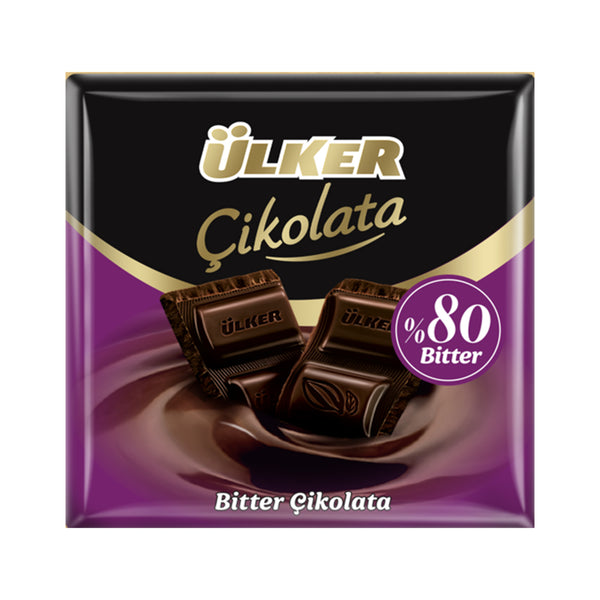 Ülker Bitter Çikolata %80  Kare60 gr
