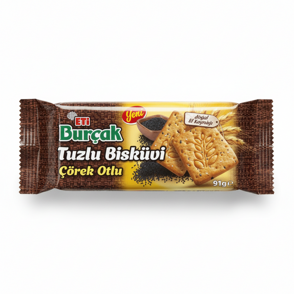 Eti Burçak Tuzlu Bisküvi Çörek Otlu 91 gr