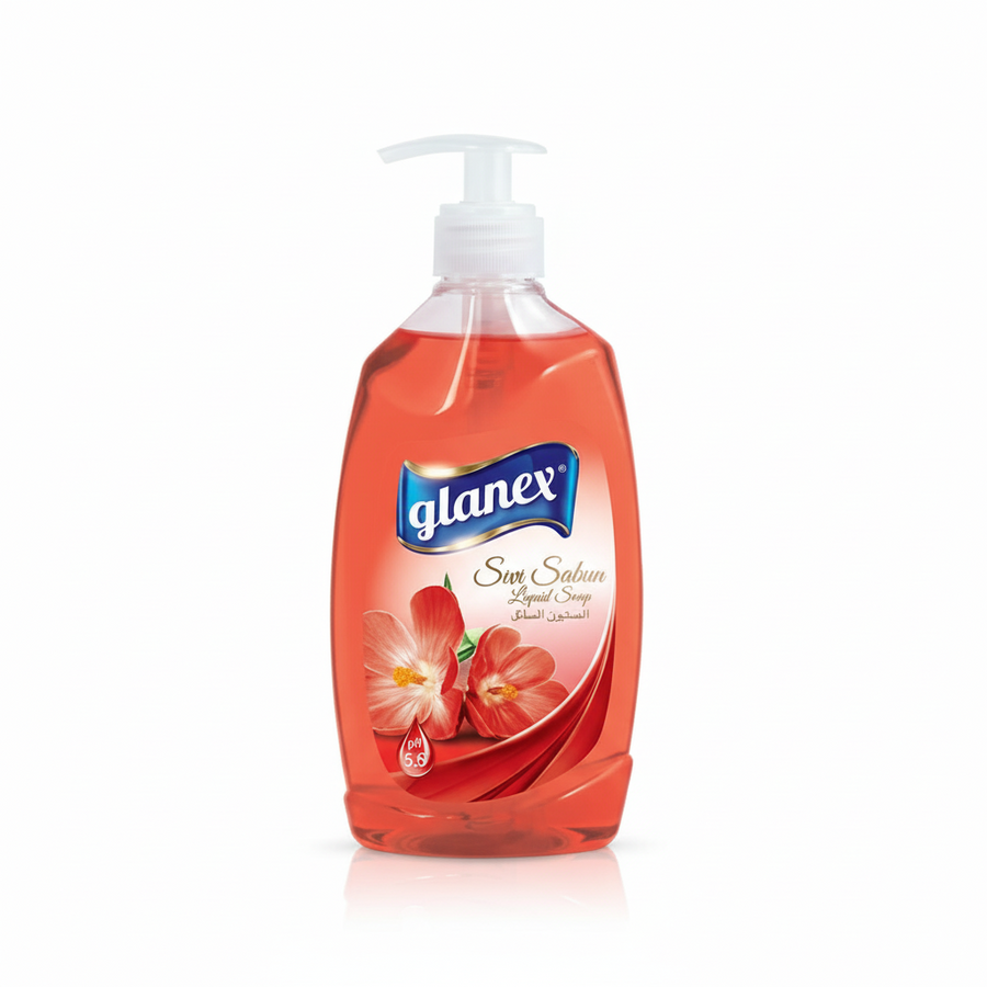 Glanex Sıvı Sabun Garnet Kırmızı Güllü 400ml (lovely)