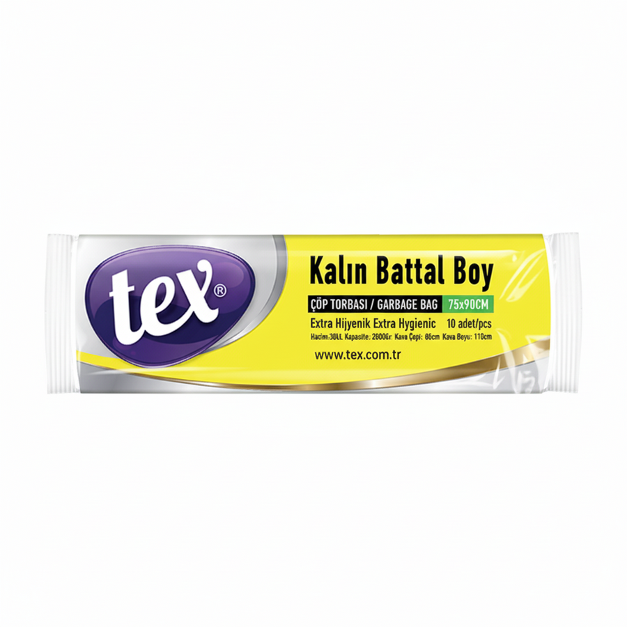 Tex Kalın Battal Boy Çöp Poşeti 10 Adet