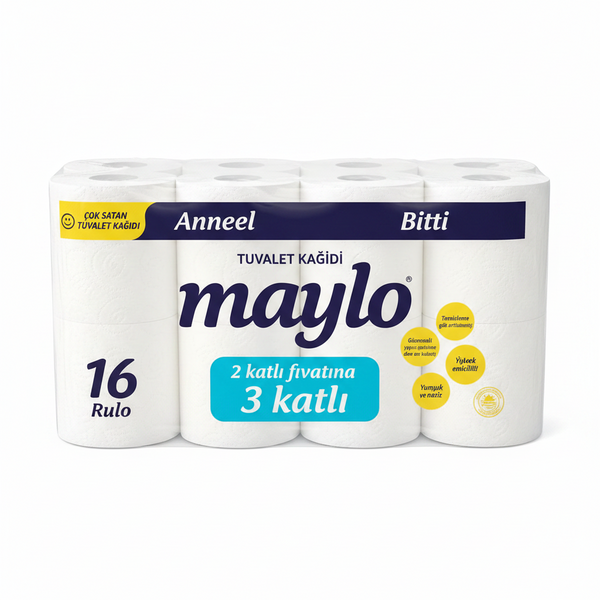 Maylo Tuvalet Kağıdı Süper 3 Katlı 16 Rulo